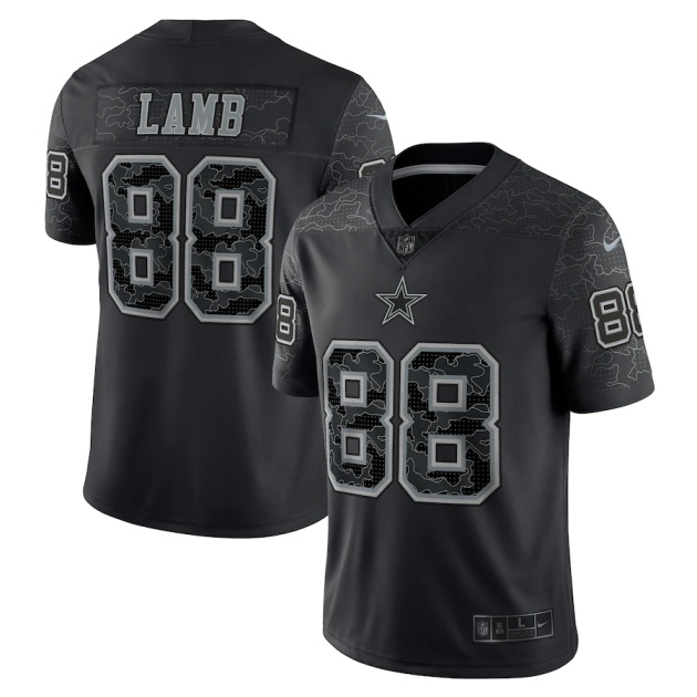 mens nike ceedee lamb black dallas cowboys rflctv limited jersey